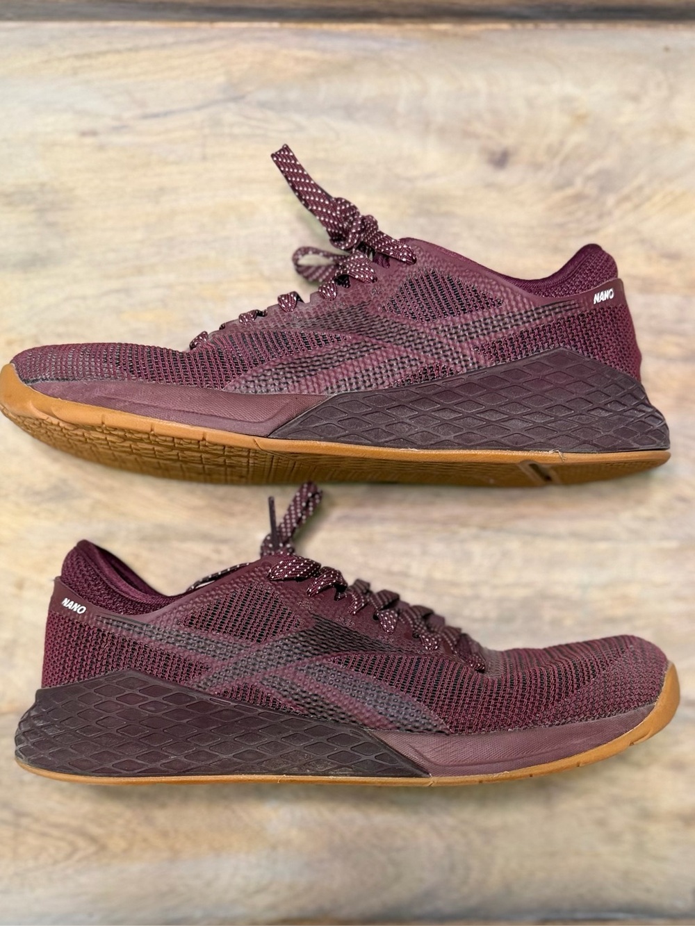 Reebok Maroon Athletic Sneakers with Gum Sole